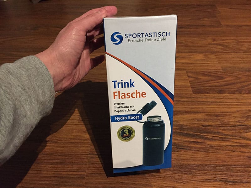 Trinkflasche Test Hydro Boost von Sportastisch Verpackung